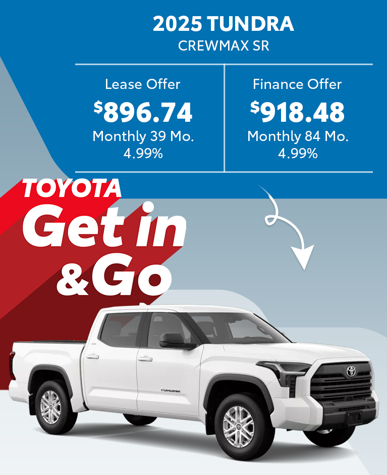 Get in & Go 2025 Toyota Tundra Crewmax Reg Bed SR5 Deals @ Pickering Toyota